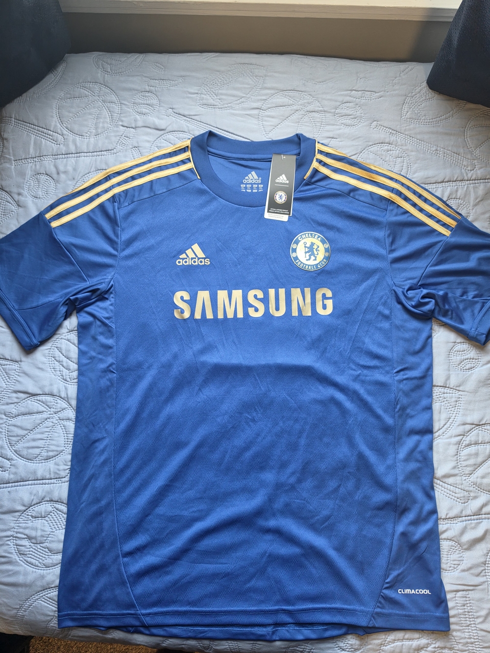 adidas Chelsea FC Blue and Gold Samsung Training Jersey